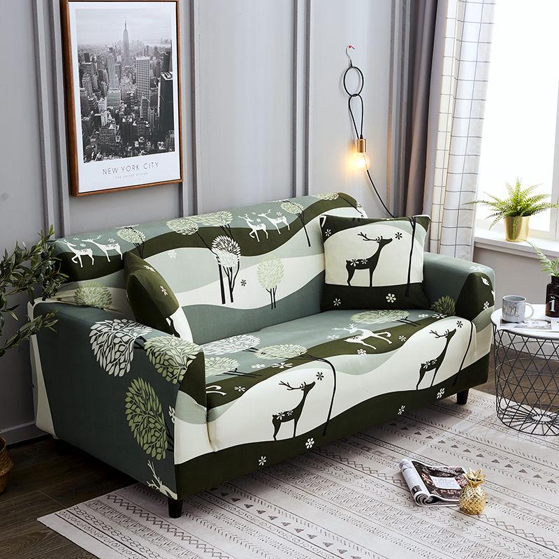 Stretch Sofa Covers Merry Christmas Elk Slipcover 1/2/3/4 Seater All-inclusive Big Elasticity Covers