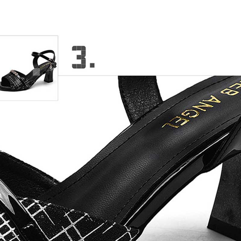 Women's Thick Heel Sandals Summer Fashion All Match Fish Mouth High Heels