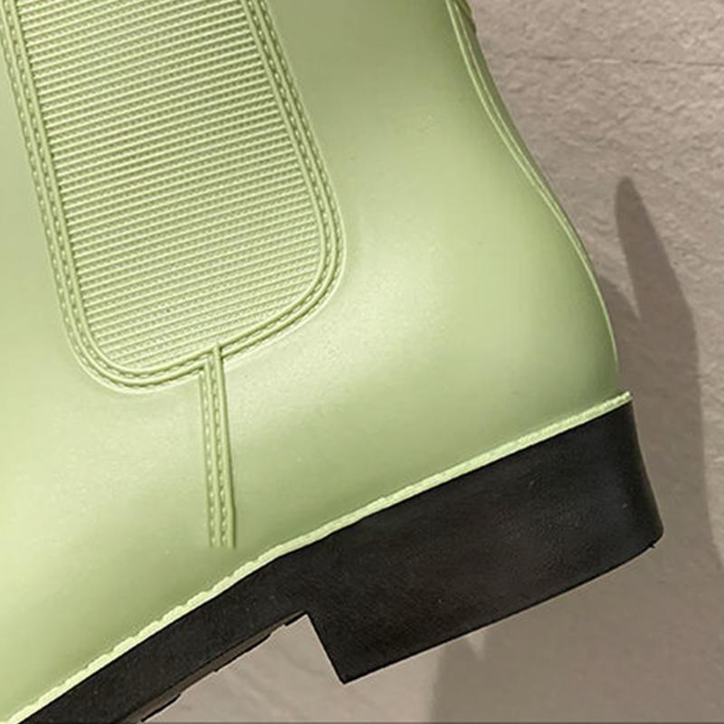 Rain Boots Women's Mid-tube Plus Velvet Non-slip Waterproof Shoes Short-tube Rain Boots Warm Rubber Shoes