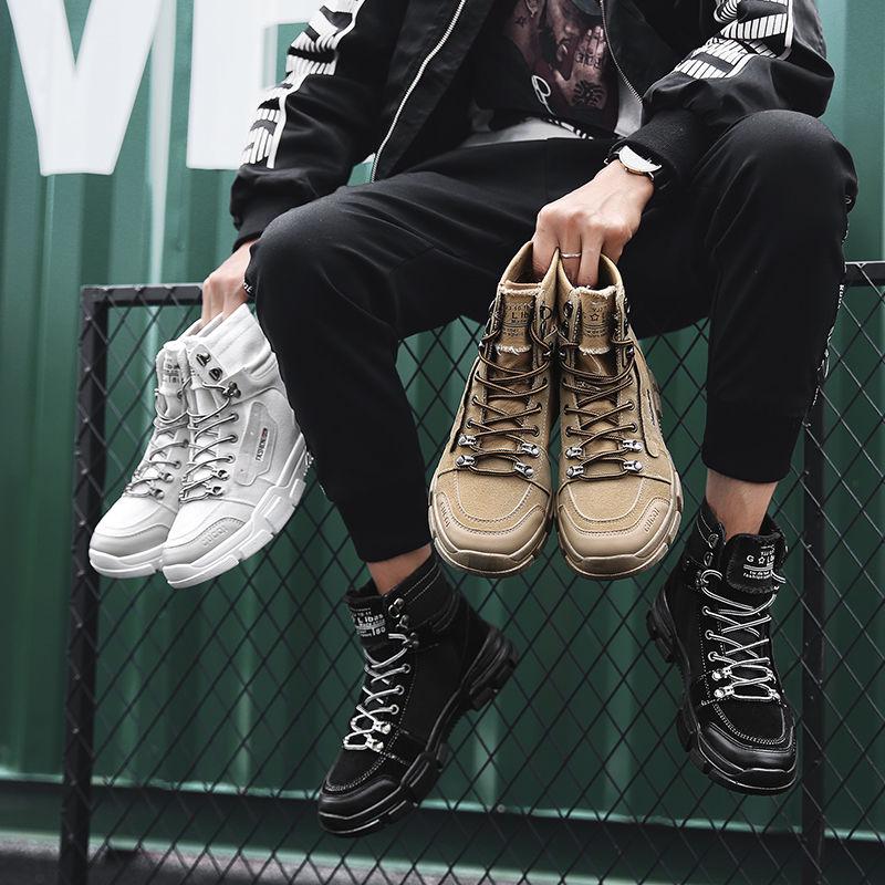 Outdoor Work High-top Shoes Men's Shoes Men's Hip Hop Shoes Men's Casual Canvas Martin Boots Men