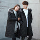Down Jacket Men's Mid-length Winter Thick Hooded White Duck Down To Keep Warm Korean Style Loose Casual Fashion Big Fur Collar Down Jacket Trend