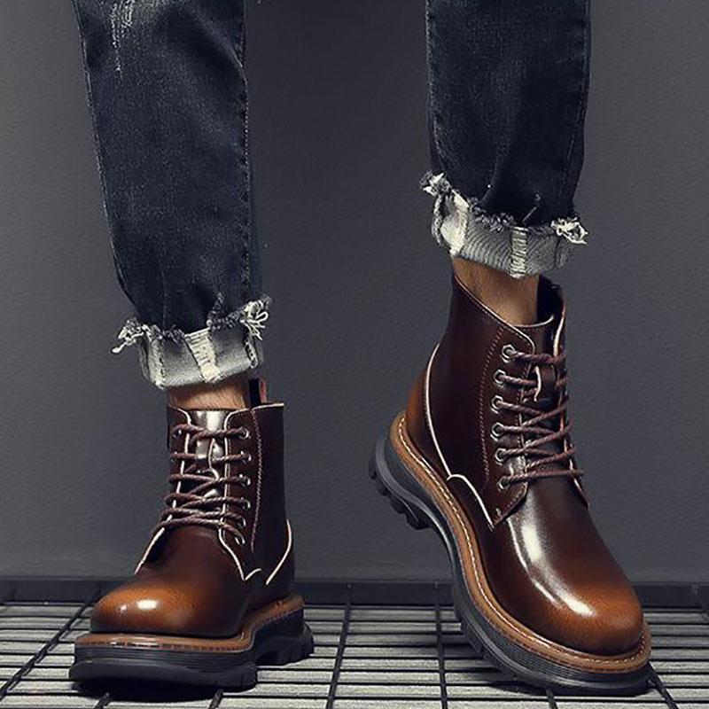 Martin Boots Autumn Men's High-top Boots Men's Leather Men's High-top Shoes Men's Motorcycle Boots Leather Boots