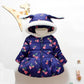Winter Padded Coat Girl Floral Mushroom Pattern Princess Style Padded Coat Cute Mid-length Cotton Coat Girl Plus Velvet Coat
