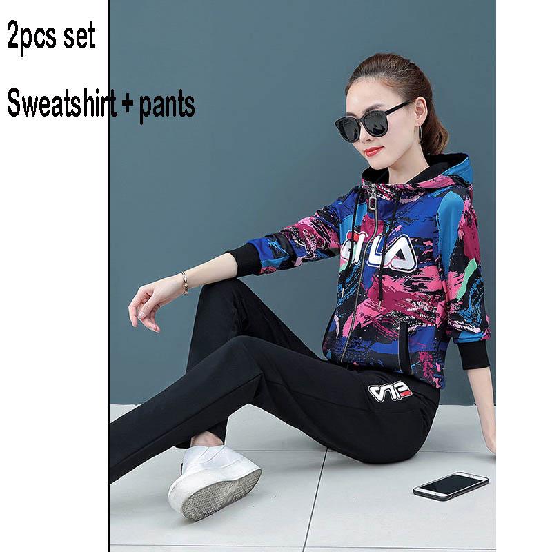 Women's Set Wild Long-sleeved Casual Sweatshirt Set Large Size Spring and Autumn