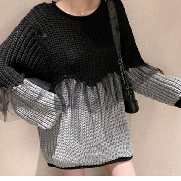 Maternity Wear Spring and Autumn Fashion Top Loose Knit Dress Mid-length Coat for Expectant Mother