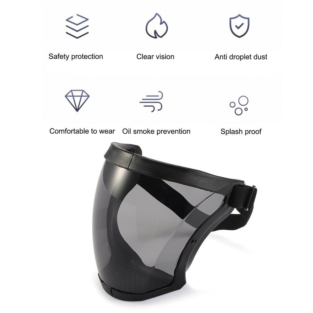 Full Face Protective Cover Kitchen Transparent Protective Cover Household Oil Splash-Proof Eye Facial Care