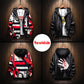 Autumn Men's Jackets Coats Male Casual Slim Stand Collar Print Bomber Jacket  Both Sides To Wear