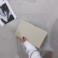 Women Box Bag Print Casual Clutch Purse Shoulder Crossbody Bags Weave Pattern Metal Chain Pu Leather