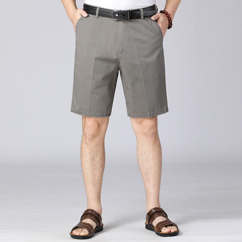 Summer Men's Shorts Pure Cotton Straight Loose Loose Deep Grade Casual Five-point Pants High Waist Plus Size Shorts
