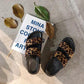European and American Harajuku Style Student Fashion Outer Wear Leopard Print Slippers Female Summer Platform Double Strap Beach Sandals