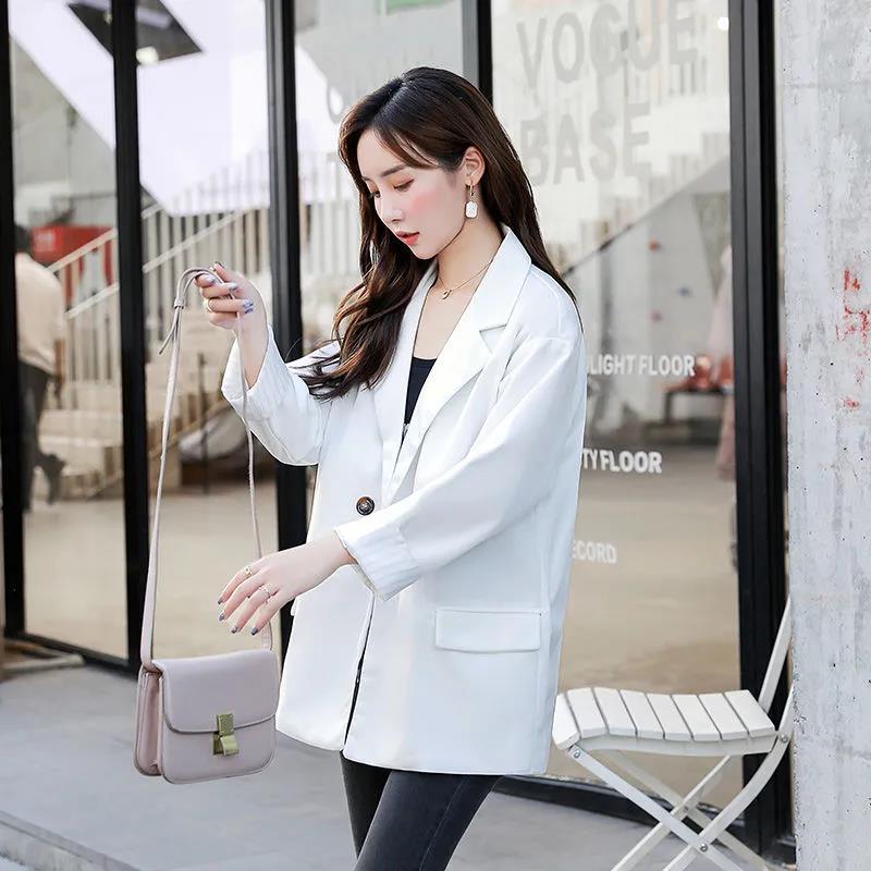 Women's Blazer Loose Casual Design Sense Temperament Thin Blazer Women's Spring and Autumn Long-sleeved Jacket Loose and Comfortable