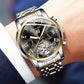 Retro Fashion Skeleton Sport Mechanical Watch Luminous Hands Transparent Bracelet for Men Luxury