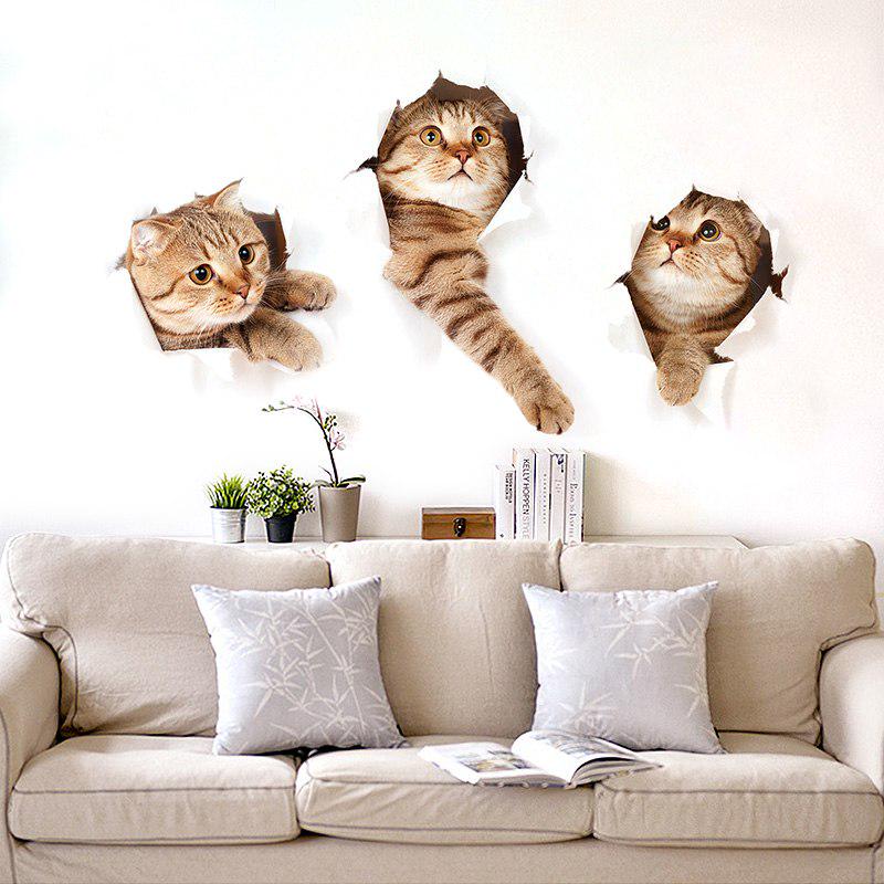 [Wall sticker] cute 3 naughty cat wall stickers for kids rooms nursery children bedroom home decorat
