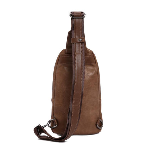 Chest Bag Male Large Capacity with Headphone Hole Shoulder Bag Outdoor Sports and Fitness Pockets