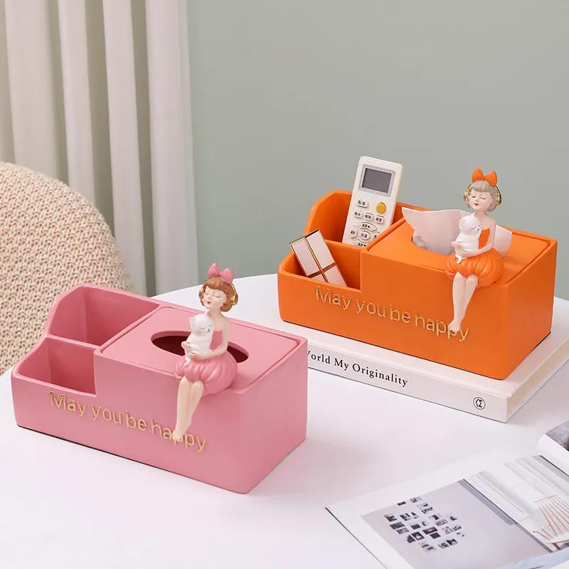 Pumping Tissue Box Meal Desktop Coffee Table Key Remote Storage Box Home Living Room Bedroom High-value Ornaments