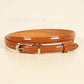 Ladies Belt PU Cowhide Candy Color Thin Belt Casual Jeans Decoration Single Head Buckle