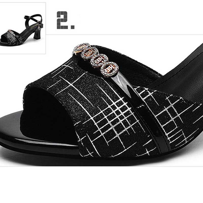 Women's Thick Heel Sandals Summer Fashion All Match Fish Mouth High Heels