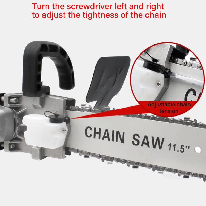 11.5 Inch Chain Saw Plus A Spare Chain Chain Saw Bracket Set with Angle Grinder Wood Sawing Tool