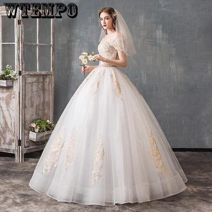 Luxury Lace Embroidery Wedding Dresses Long Train Sweetheart Elegant Plus size Vestido De Noiva