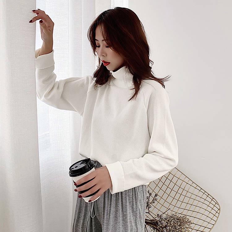 Pofulove Winter Sweater Women Wild High-necked Sweatshirt Wearing Undershirt Student Loose Outerwear