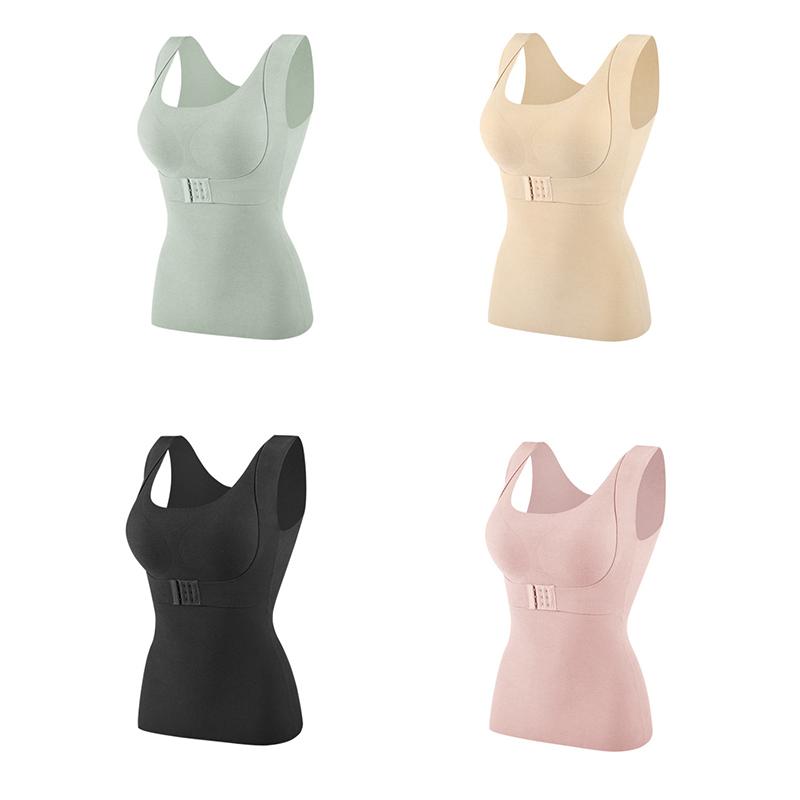 Women Thermal Vest Heavy Compress Tops Winter Underwear Sleeveless Wool Warm Clothing Shaper with Bra Undershirt Inner Wear