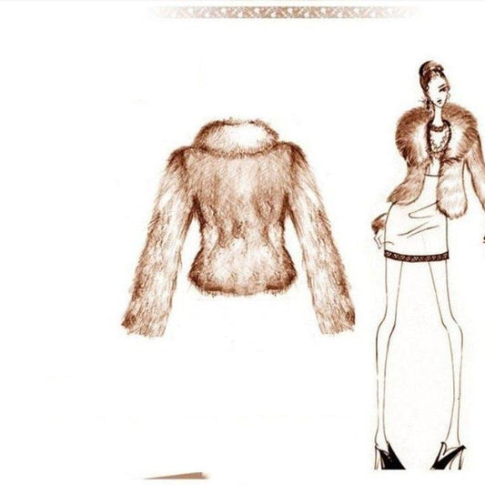 Autumn Winter Fur Coat Women Short Faux Rabbit Fur Coats Plus Size Warm Soft Fleece Jacket with Fur Collar