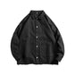 Solid Color Cotton Lapel Work Jacket Men's Loose Korean Style Trend All Match Casual Cardigan Jacket Sweatshirt