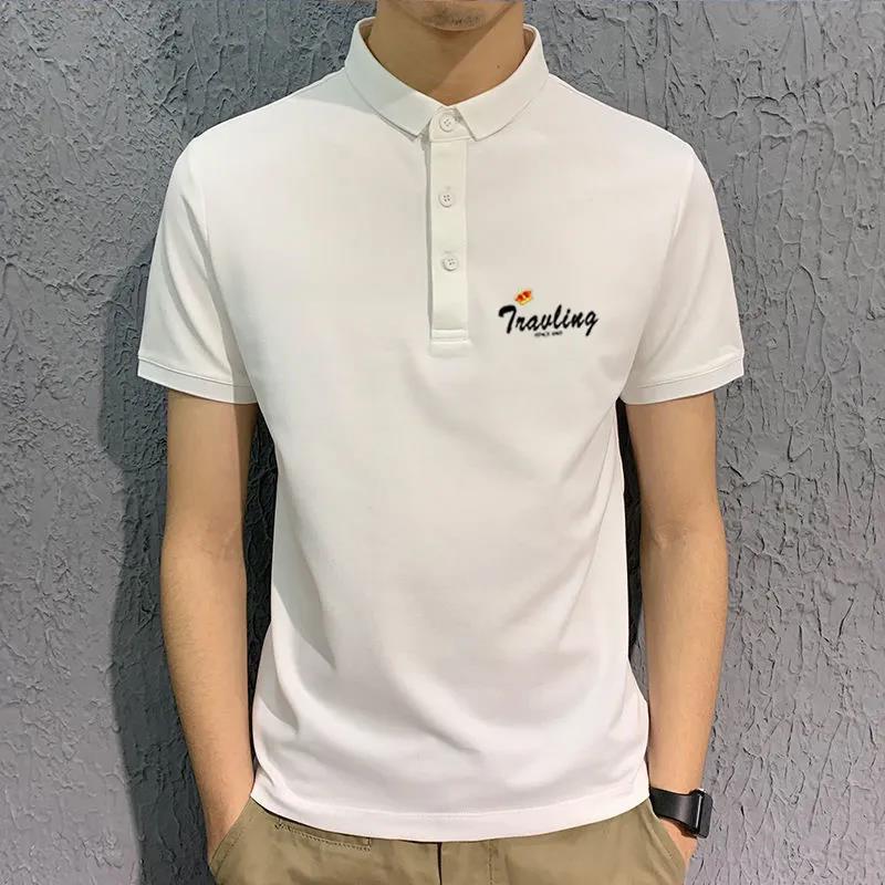 Summer Lapel Short-sleeved T-shirt Fashion Shirt Collar Shirt Trendy Male T-shirt