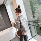 Faux Fur One-piece Plaid Jacket Women Plus Velvet Short Autumn and Winter Loose and Thin Jacket Ladies Temperament Warm Jacket