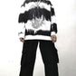 Personalized Tie-dye Printed Sweatshirt Women's Mid-length O-neck Loose Pullover Hoodies