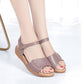 Beef Tendon Soft Sole Mother Sandals Female Summer Soft Leather Comfortable Middle-aged Women's Shoes Middle-aged Flat-bottom Non-slip