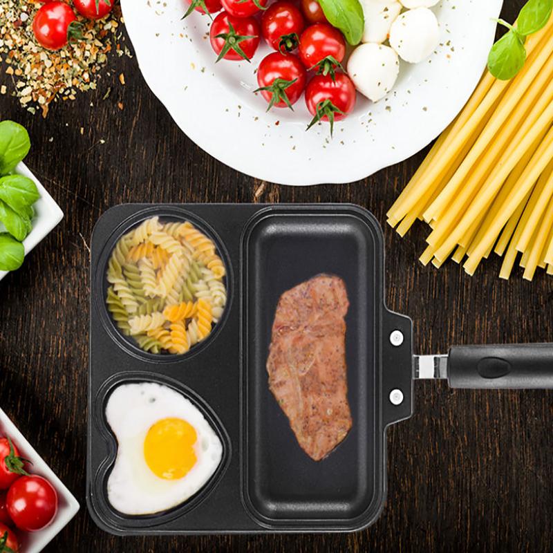 House 3-in-1 Breakfast Pan Non Stick Steak Frying Pan Cookware Aluminum Alloy Household Grill Plate Cooking Baking Mold