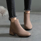Winter Boots Women Ankle Boots For Women Thick Heel Slip On Ladies Shoes Boots