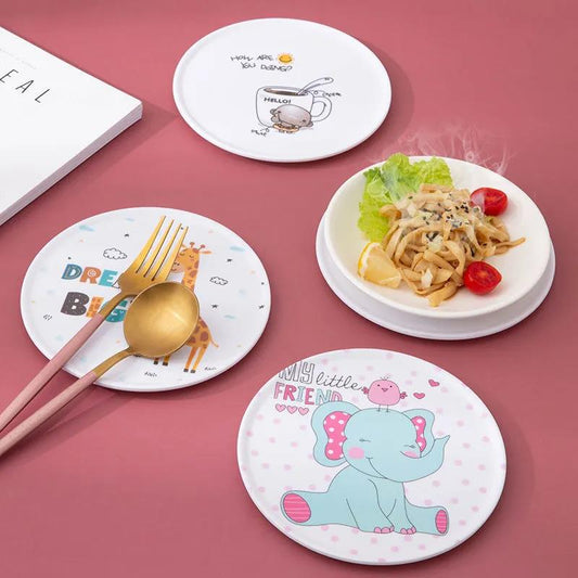 16*16cm European Cartoon Imitation Porcelain Melamine Heat Insulation Coaster Table Mat Kitchen Household Anti-scalding