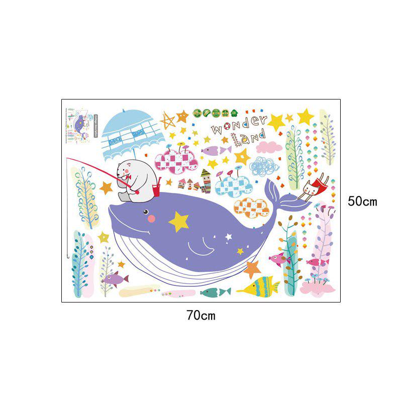 [Wall sticker ]Underwater World Cartoon Dolphin Fish Wall Stickers For Kids Rooms Bathroom Tile Wate