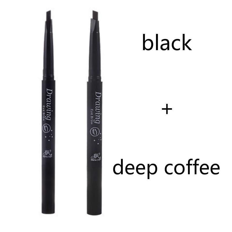 Waterproof and sweatproof natural lasting non-fading female junior double-headed eyebrow pencil
