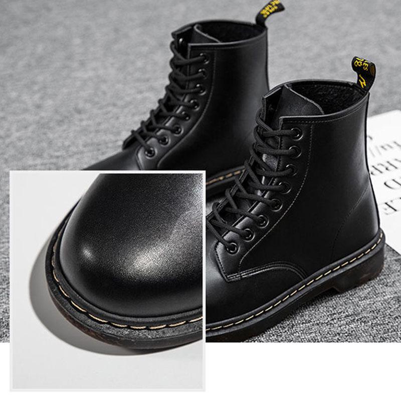 Men High-top Martin Boots British Style Couple Breathable Work Boots All-match Waterproof Thick Bottom Outdoor Shoes Autumn Winter