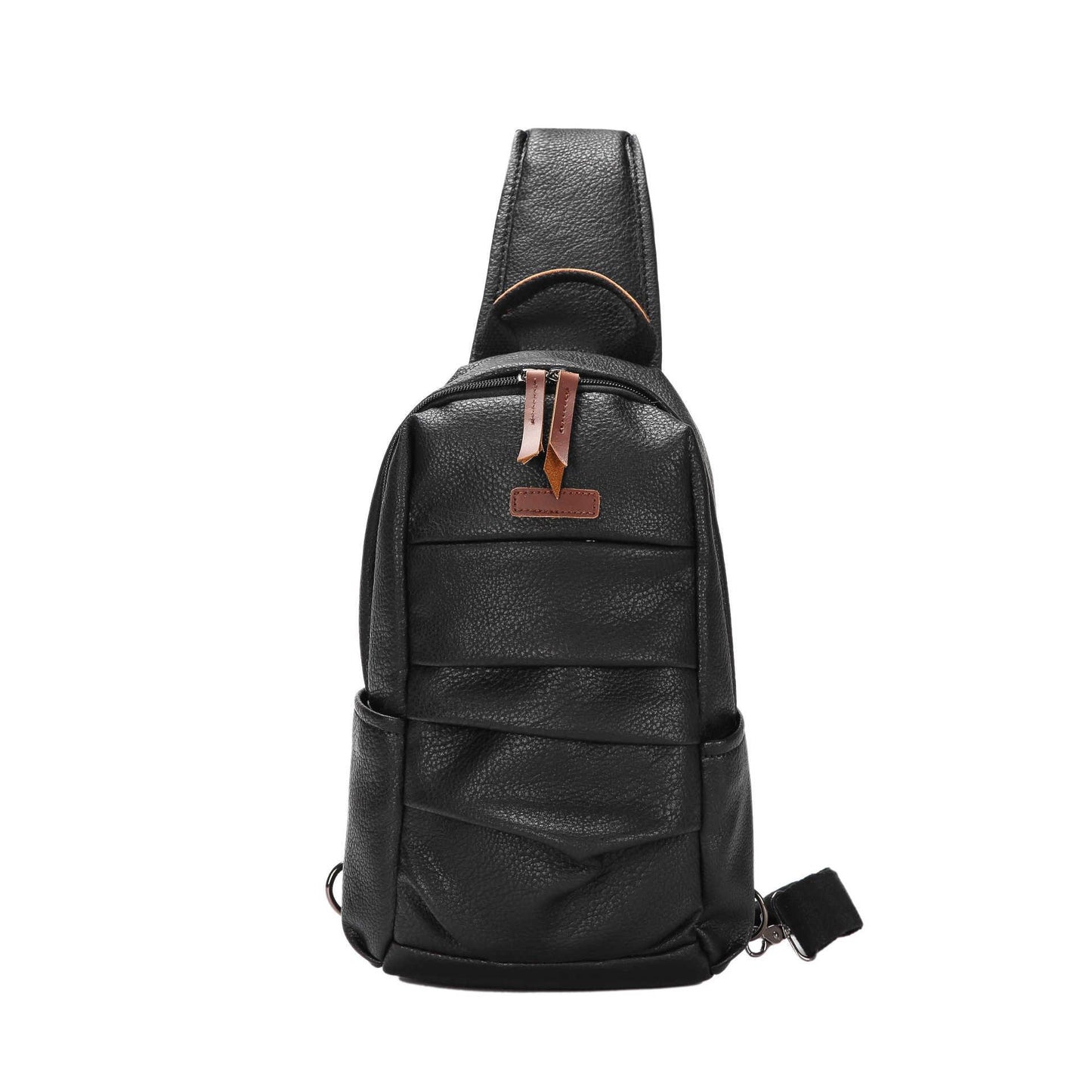 Shoulder Bag Men's Soft Leather Large Capacity Chest Bag Outdoor Riding Sports Messenger Bag