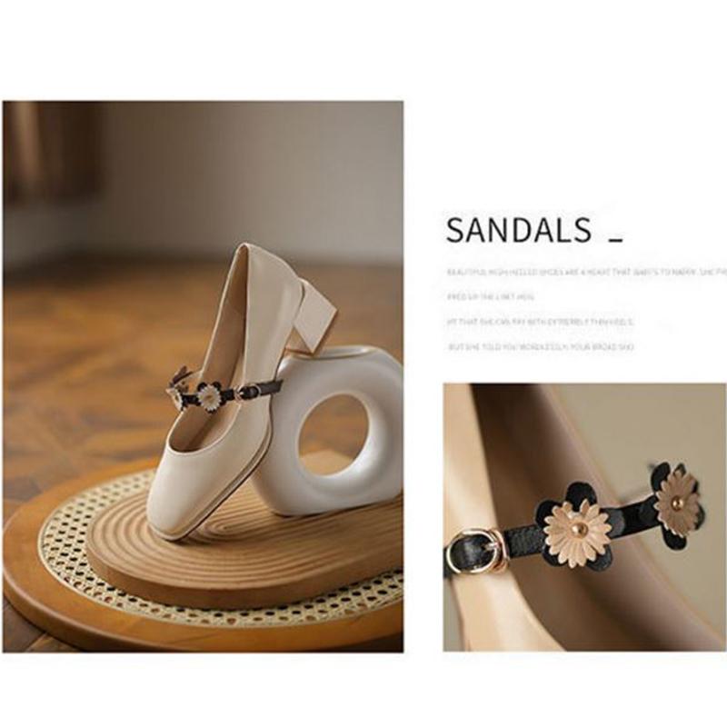 French Girl Single Shoes Small High Heels Thick Heels Retro  Gentle Mid-heel All-match