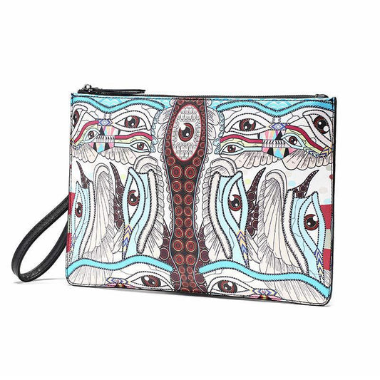 Business Briefcase Men Personality PU Leather Zipper Waterproof Handbag Ipad Bags Clutch Bag