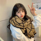 Women's Korean Version of Rhombus Knitted Wool Scarf Winter Thickening Warm Couple Scarf