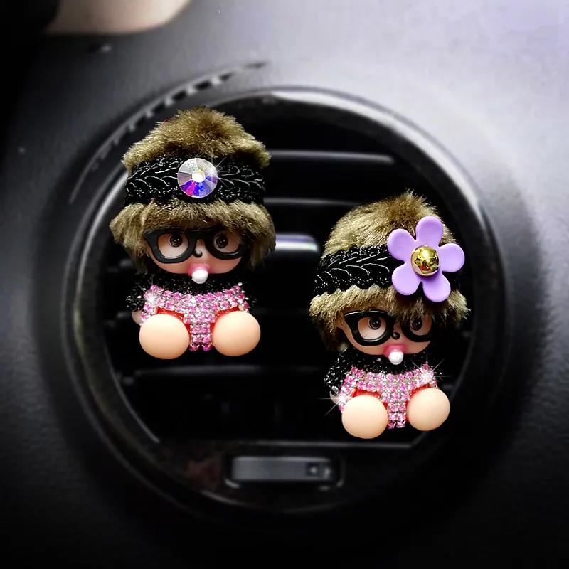 Mini Doll Aroma Diffuser Car Air Conditioning Outlet Plug-in Creative Decoration  Accessories