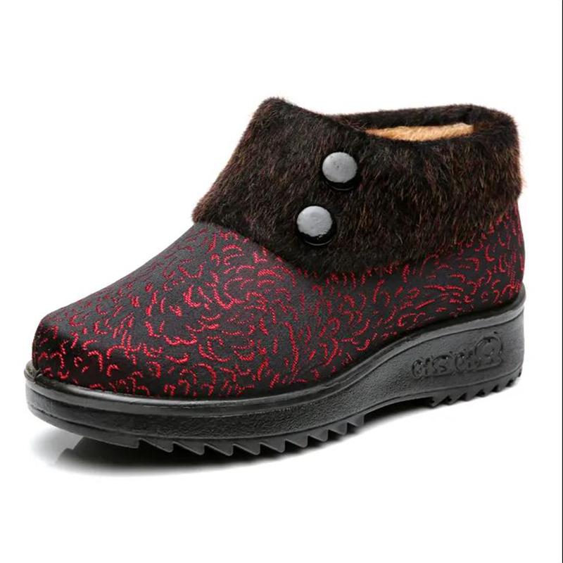 Winter Cloth Shoes Women's Shoes Plus Velvet Warm Non-slip Soft-soled Shoes Cotton Shoes for The Elderly