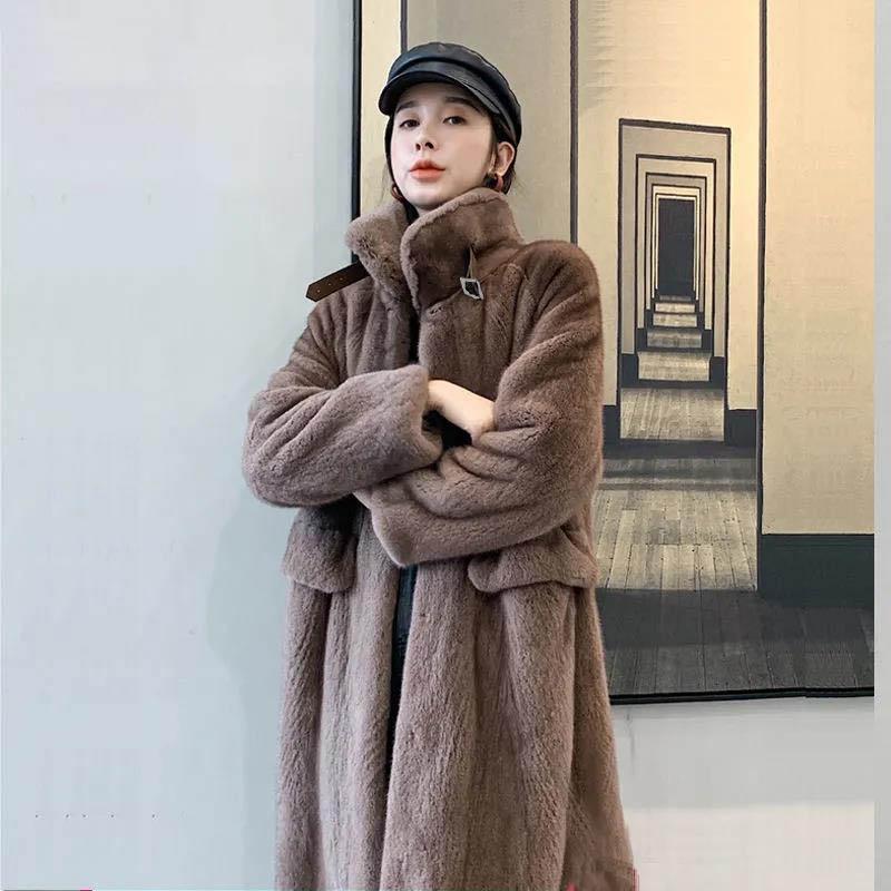 Mink Velvet Coat Women's Mid-length Faux Fur Coat Quilted Thickened Women's Coat