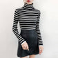 High Neck Women's Sweater Autumn Winter Striped Slim Fit Tight Sexy Long-sleeved Knitted Sweater