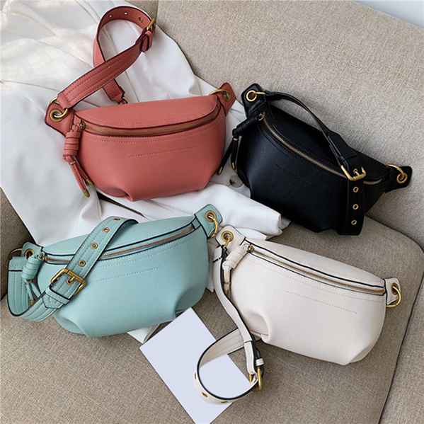 Fashion Lady Bag Waist Bag Leather Soft Leather Chest Bag Large Capacity Messenger Bag All-match Shoulder Bag