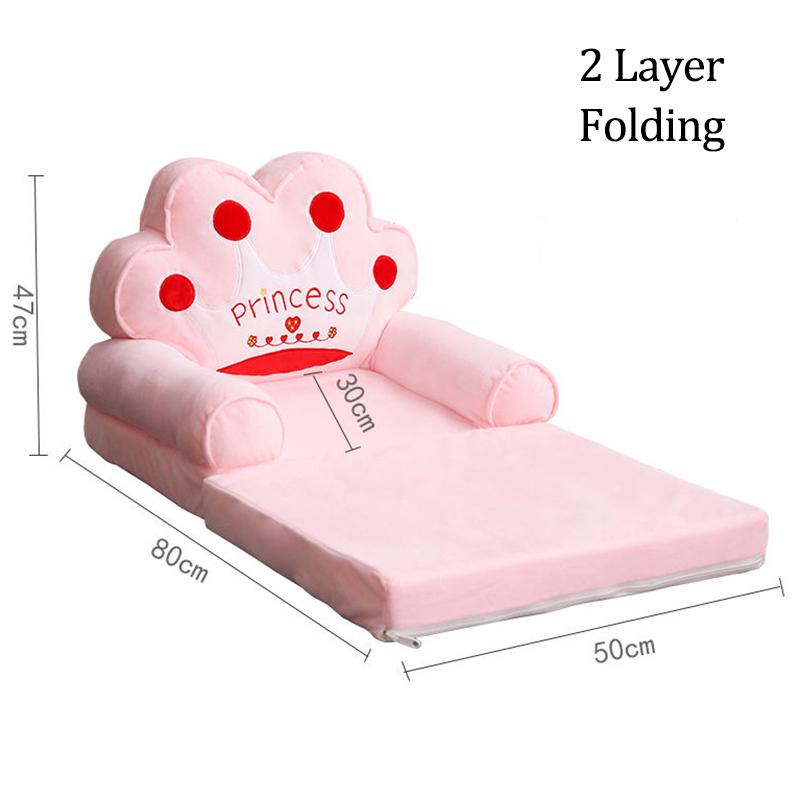 2 Layer Baby Folding Chair for 3-6 Months Cartoon Animal Children Armchair Sofa Infant Learning Chair Soft Tatami Safe and Anti-drop