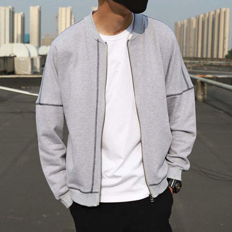 Spring and Autumn Men's Jacket Trend Handsome Loose Baseball Clothing Fashion Long Sleeve Jacket Splicing