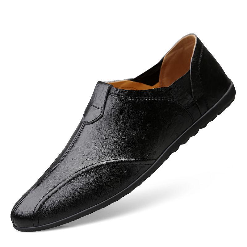 Peas shoes men's leather soft bottom driving shoes men's casual shoes Flat men's peas shoes