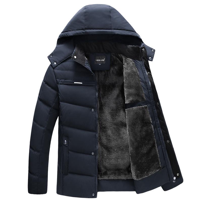 Windproof Rainproof Winter Men Outwear Collar Warm Cotton Dad's Cotton Coat Down Coat Thick Parka Clothing Long